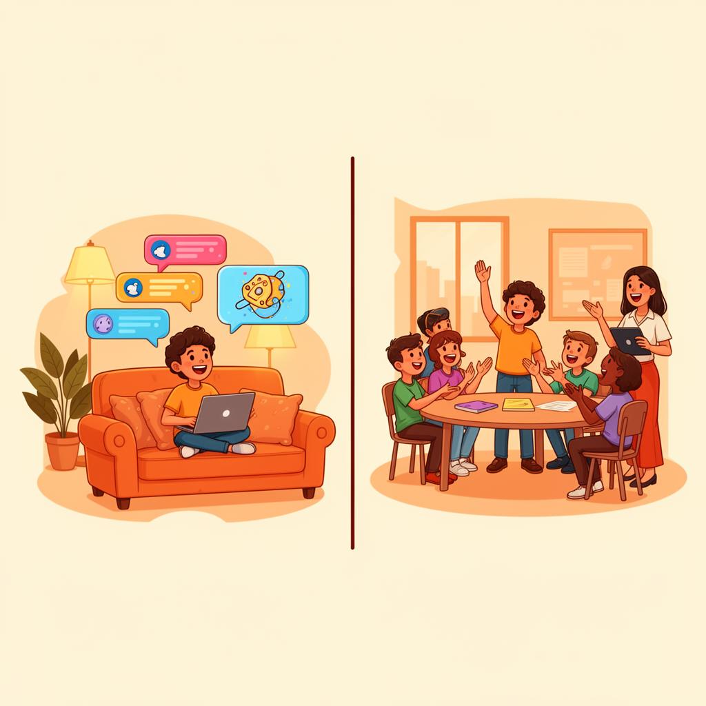 Con Flippo: estudiante practica en casa y participa en clase