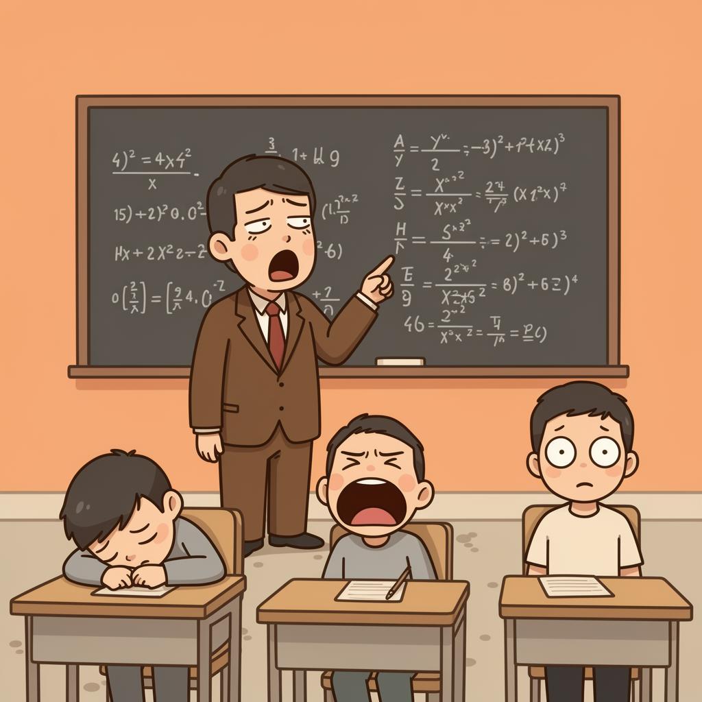 Clase tradicional: profesor hablando y estudiantes aburridos